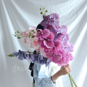 Bunga Palsu Anggrek Curly 1 tangkai 9 kuntum